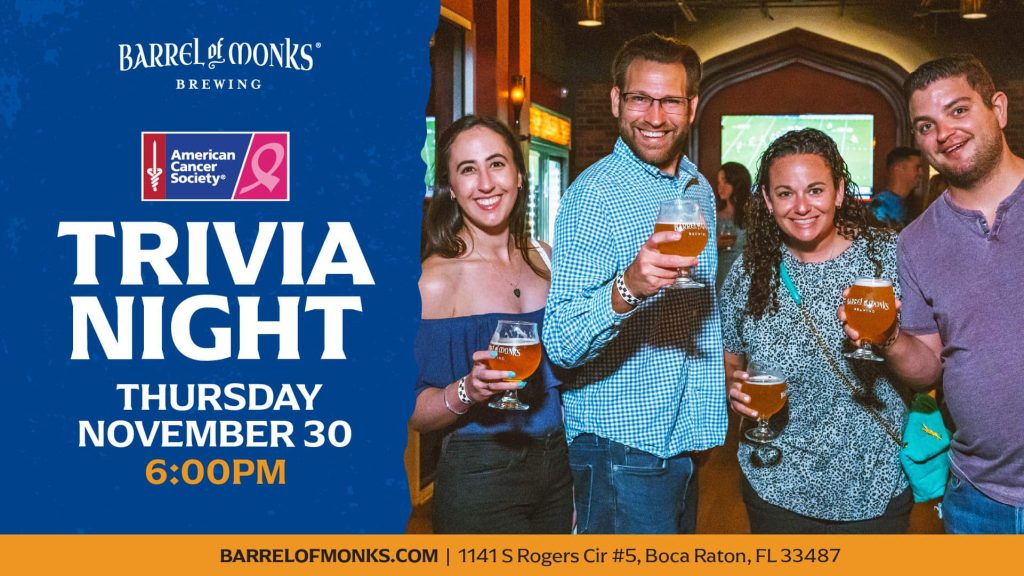 Trivia Night at Barrel of Monks Brewery in Boca Raton, Florida