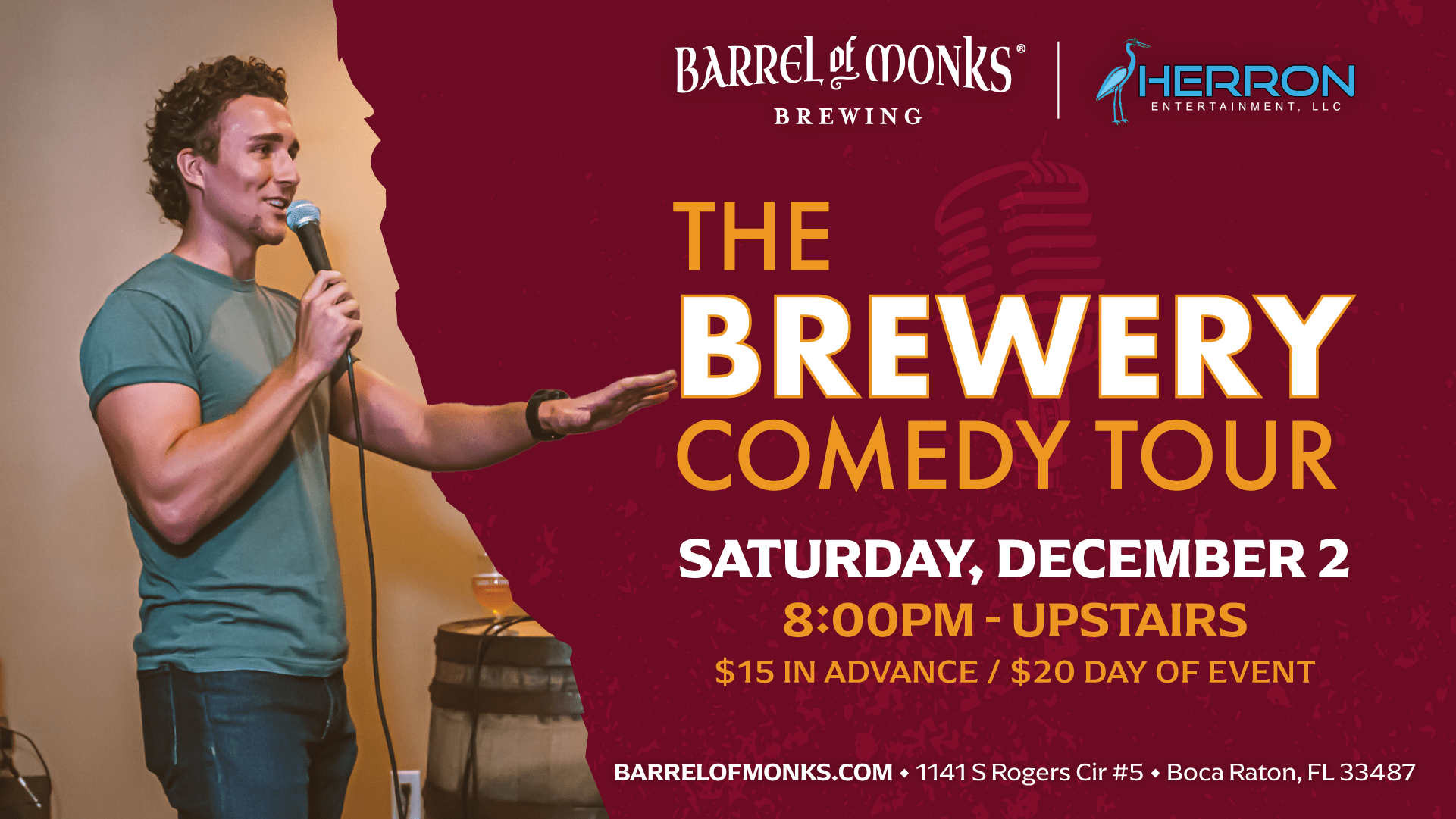 Brewery Comedy Tour at Barrel of Monks in Boca Raton